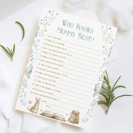 Story Book Baby Shower Who Knows Mommy Best Card Inbjudningar