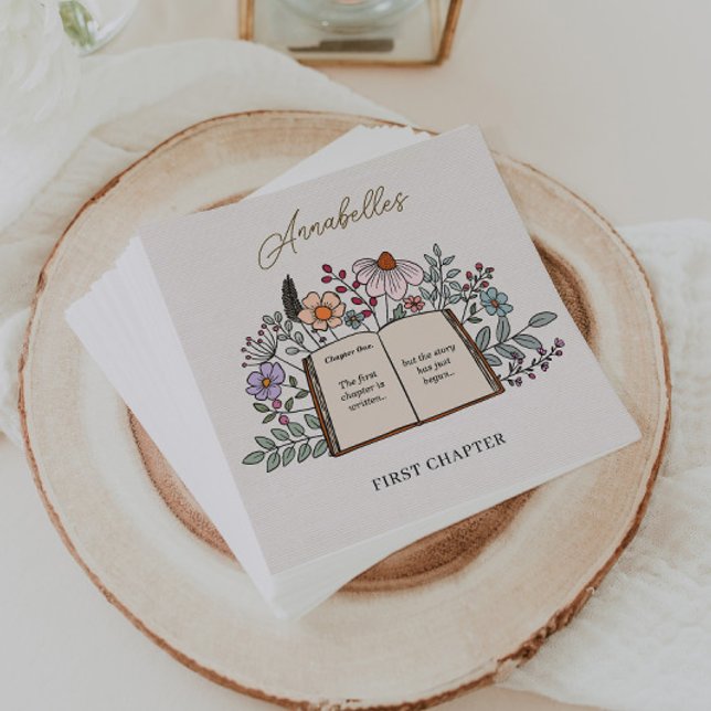 Story Book First Chapter Floral Girls Birthday Pappersservett (Skapare uppladdad)