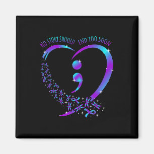 Story bör stoppa Lycklig Suicide Awareness Support Magnet