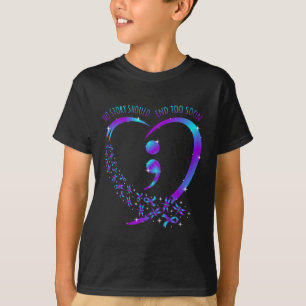 Story bör stoppa Lycklig Suicide Awareness Support T Shirt