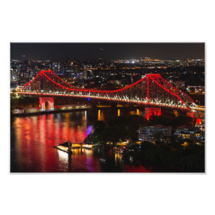Story bridge & Brisbane City skyline Australia Fototryck
