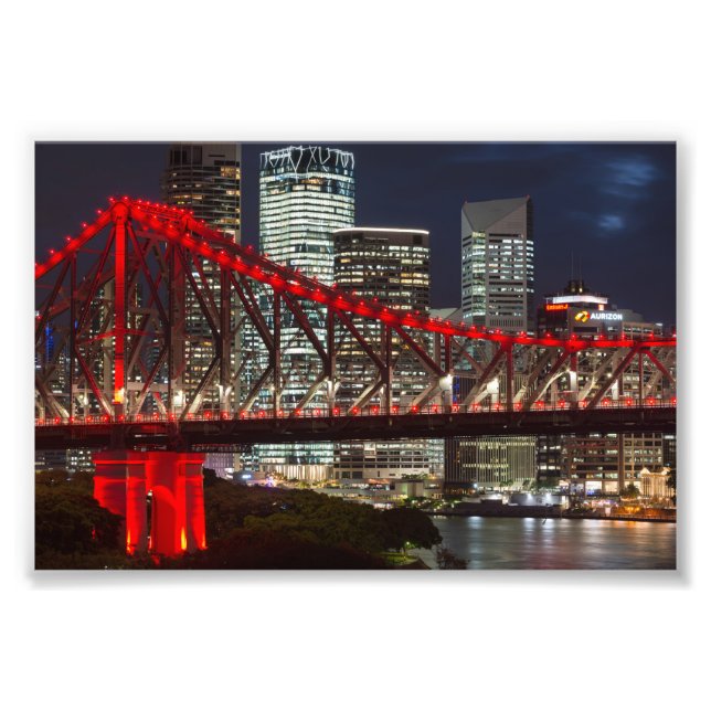 Story bridge Brisbane city skyline Australian dusk Fototryck (Framsidan)