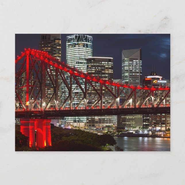 Story bridge Brisbane city skyline Australian dusk Vykort (Framsida)