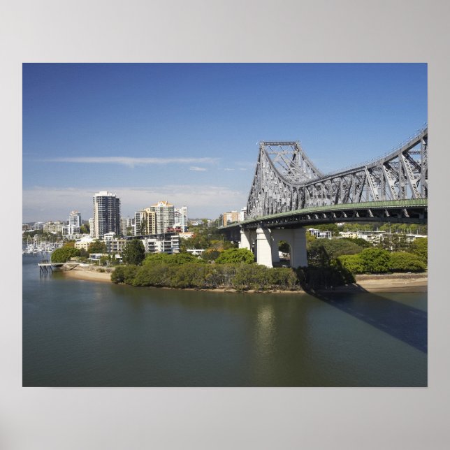 Story Bridge, Brisbane River och Kangaroo Poster (Framsidan)