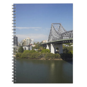 Story Bridge, Brisbanefloden och känguru Anteckningsbok Med Spiral