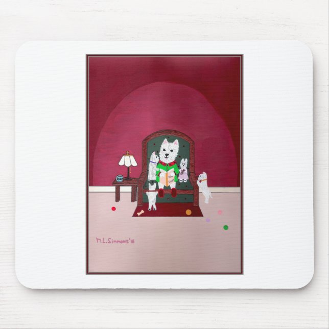 Story Time Westie Mousepad Musmatta (Framsidan)