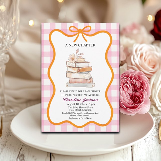Storybook 'A New Chapter' Coquette Baby Shower Inbjudningar (Skapare uppladdad)