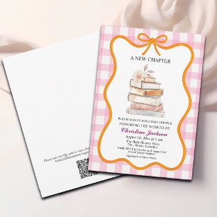 Storybook 'A New Chapter' QR Code Baby Shower Inbjudningar