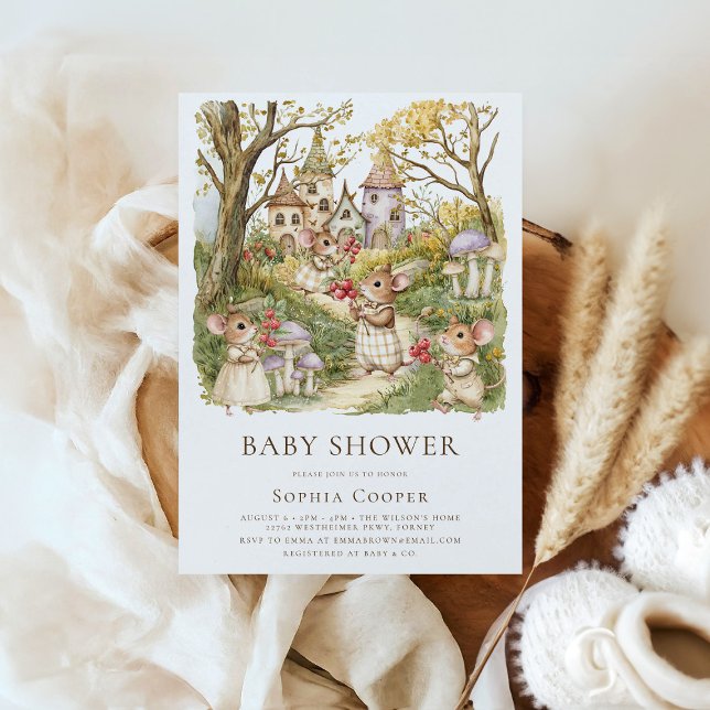 Storybook Animals Vattenfärgsbabyskor Inbjudningar (Skapare uppladdad)