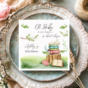 Storybook Baby Shower Bok Bokar Nytt kapitel Pappersservett