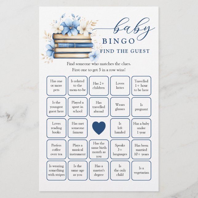 Storybook Baby Shower Find the Guest Bingo Game (Framsida)