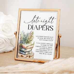 Storybook Baby Shower Late Sent Natt Diaper Poster