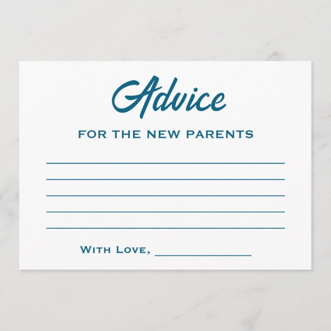 Storybook Baby Shower New Chapter Blue Nalle Rådkort (Framsida)