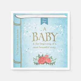 Storybook Baby Shower Pappersservett Boy Blue