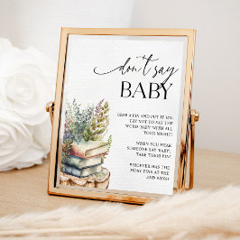 Storybook Baby Shower Säg inte Baby-spel Poster