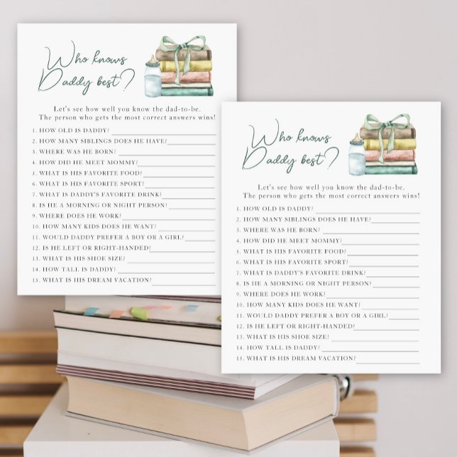 Storybook babydusch - Game Vem vet pappa bäst (Skapare uppladdad)