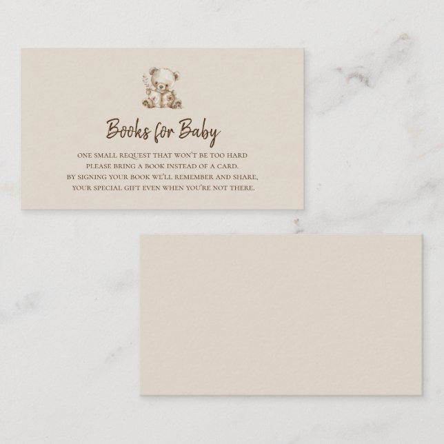 Storybook Bear | Bokar för Baby Infoga Tilläggskort (Fram/baksida)