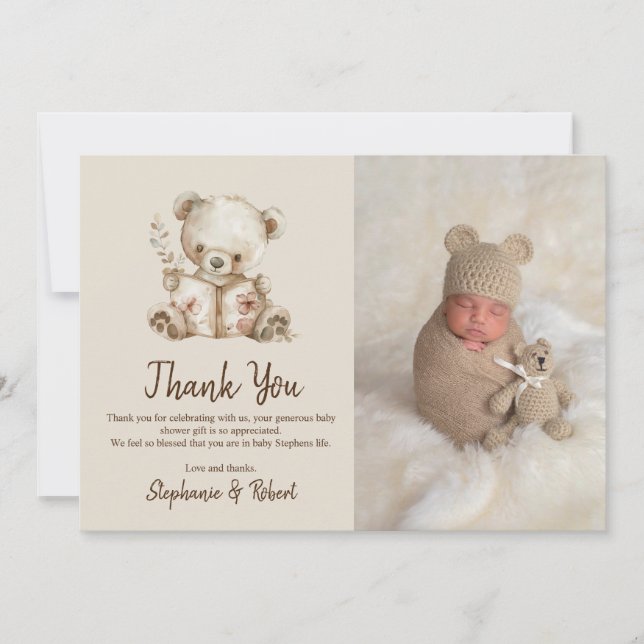 Storybook Bear Photo Baby Shower Tack (Framsida)