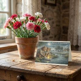 Storybook Bears Paper Boat | 1st Anniversary Kort