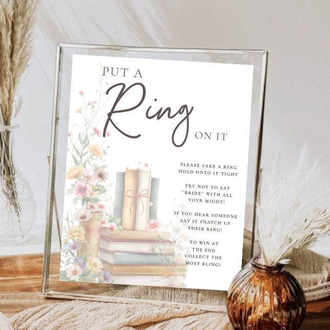 Storybook Blommigt Boho "Put a Ring on it" Möhippa Poster (Skapare uppladdad)