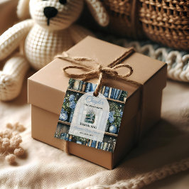 Storybook Blue Boy Library Book Baby Shower Gåvor Etiketter