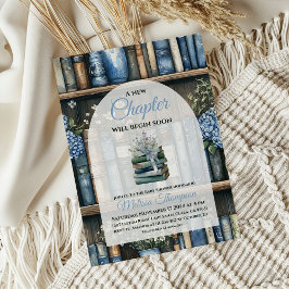 Storybook Blue Boy Library Book Baby Shower Inbjudningar