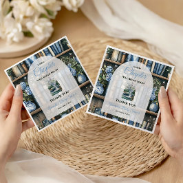 Storybook Blue Boy Library Book Baby Shower Pappersservett