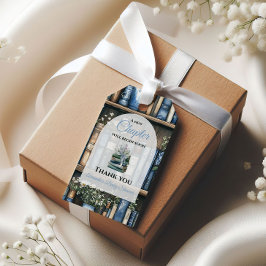 Storybook Blue Boy Library Book Baby Shower Presentetikett