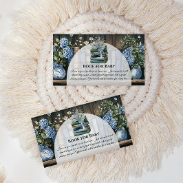 Storybook Blue Boy Library Book for Baby Shower Tilläggskort