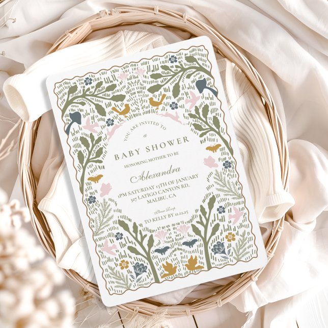 Storybook Botanical Baby Shower Inbjudningar (Skapare uppladdad)