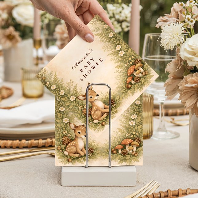 Storybook Deer Baby Baby Shower Pappersservett (Skapare uppladdad)