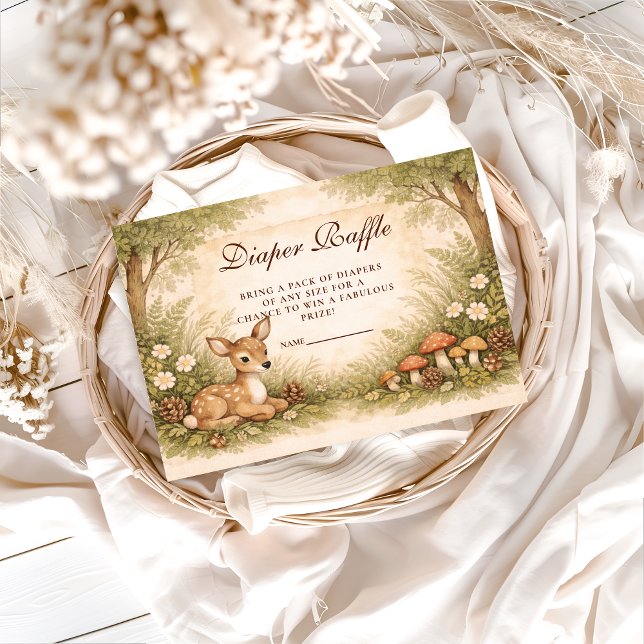Storybook Deer Baby Diapper Raffle Tilläggskort (Skapare uppladdad)