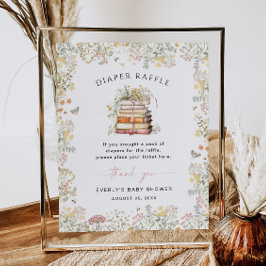 Storybook Diaper Raffle Sign Wildblomma Kapitel Poster