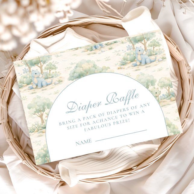 Storybook Dinosaur Diapper Raffle Tilläggskort (Skapare uppladdad)