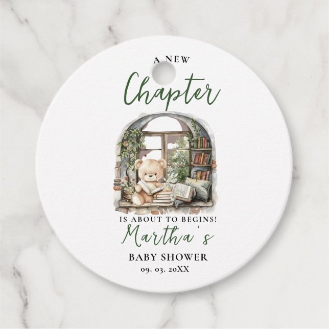 Storybook ett nytt kapitel om nybörjare babyskor gåvor etiketter (Framsida)