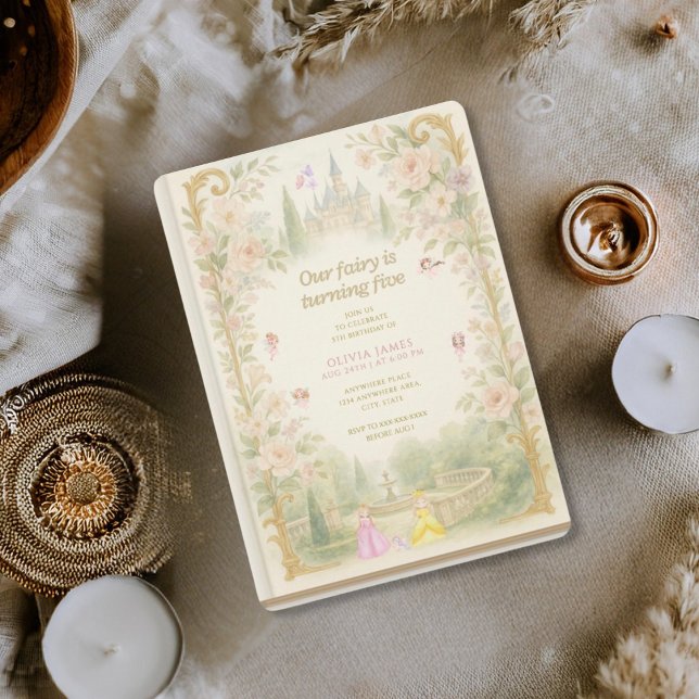 Storybook, fairy first, fairytale 5th birthday inbjudningar (Skapare uppladdad)