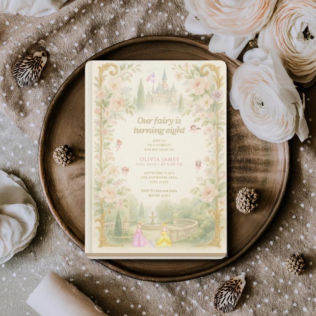 Storybook, fairy first, fairytale 8th birthday inbjudningar (Skapare uppladdad)
