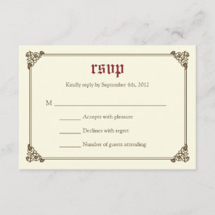 Storybook Fairytale Bröllop OSA Card - Burgundy Kort