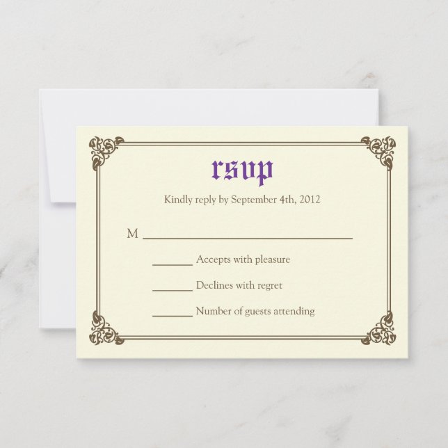 Storybook Fairytale Bröllop OSA Card - Lila Kort (Framsida)