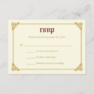 Storybook Fairytale Bröllop OSA Card - Red/Guld Kort