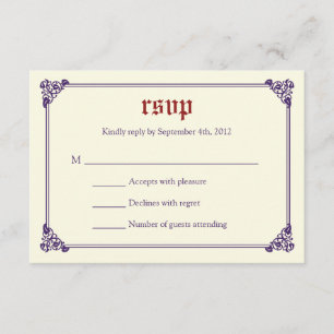 Storybook Fairytale Bröllop OSA Card - Red/Lila Kort