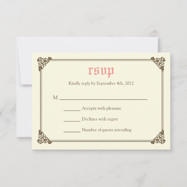 Storybook Fairytale Bröllop OSA Card - Rosa (Framsida)
