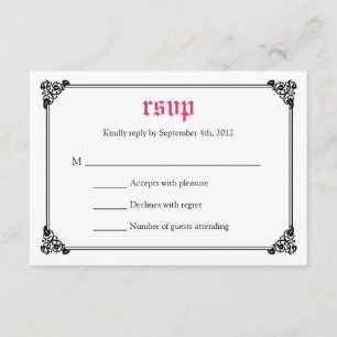 Storybook Fairytale Bröllop OSA Card - Rosa/svart Kort