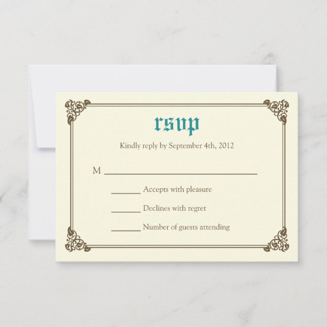 Storybook Fairytale Bröllop OSA Card - Teal (Framsida)