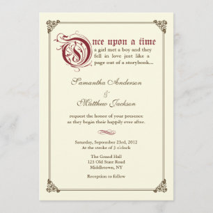 Storybook Fairytale Wedding bjudande - Burgundy Inbjudningar