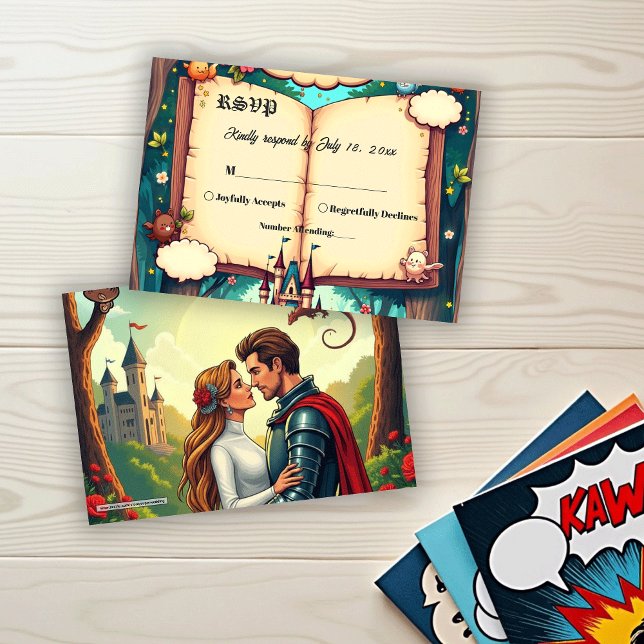 Storybook Forest Woodland Castle Fairytale Wedding OSA Kort (Skapare uppladdad)