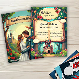 Storybook Forest Woodland Fairytale 1st Birthday Inbjudningar