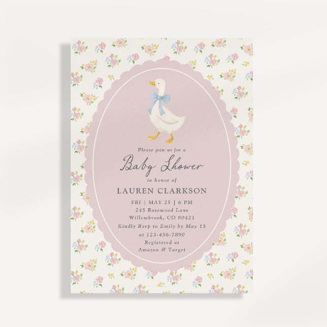 Storybook Garden Goose Baby Shower Invitation Inbjudningar (Skapare uppladdad)