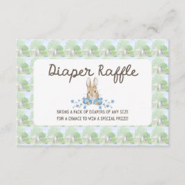 Storybook Garden Rabbit Baby Shower Diaper Raffle Tilläggskort