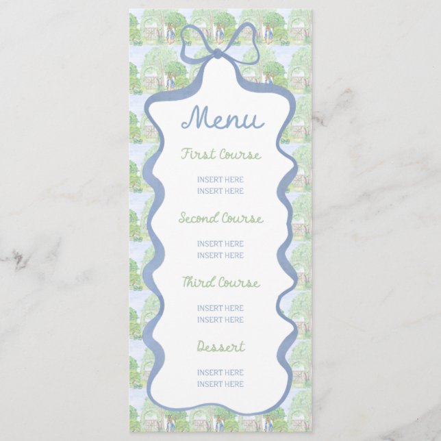 Storybook Garden Rabbit Inspired Baby Shower menu (Framsida)